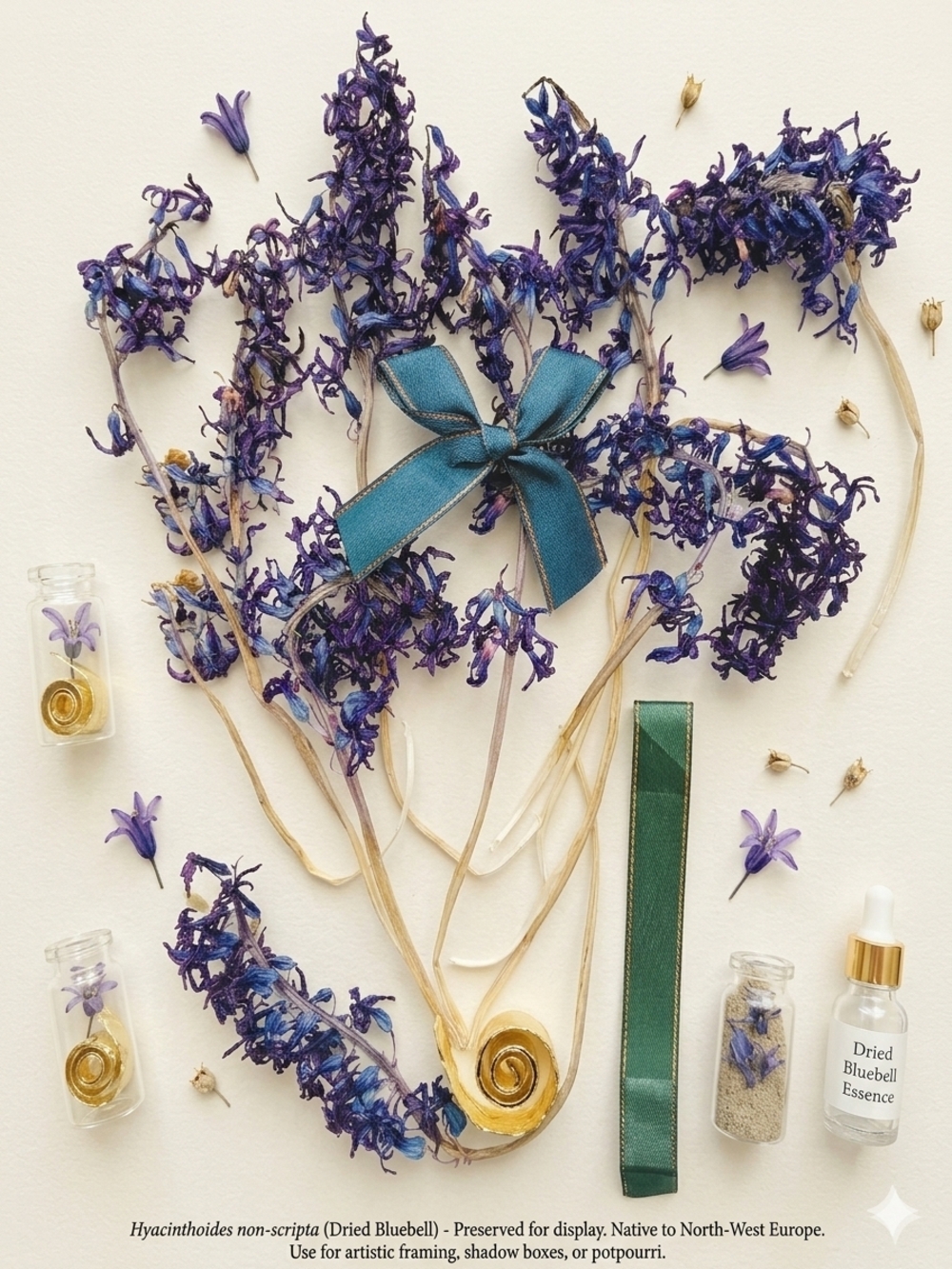 🎀Dried Hyacinth Botanical with Blue And Green Ribnons As A Plus Gift 🎁